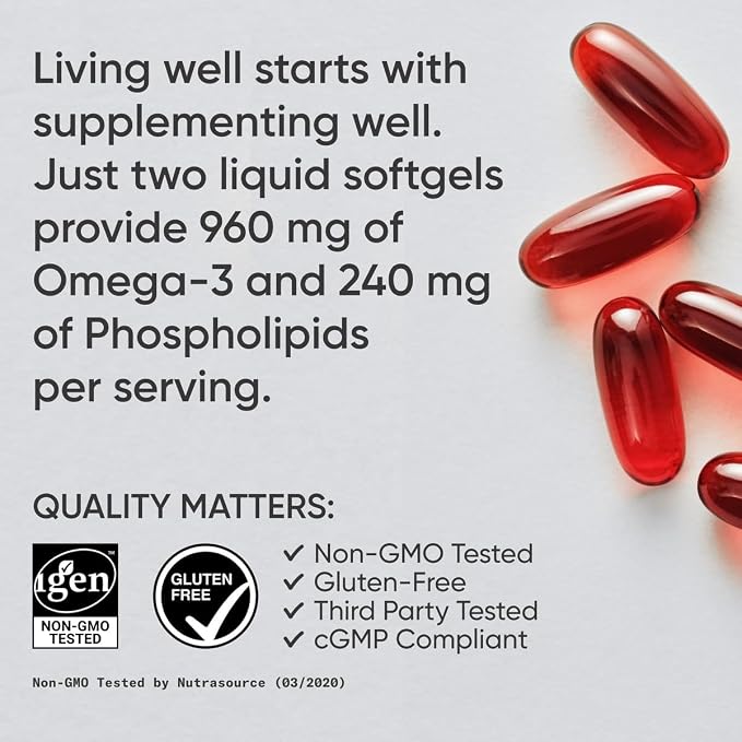 Total Omega-3 2200mg 120 Softgel | Wild Salmon & Krill Oil with Astaxanthin (EPA/DHA)