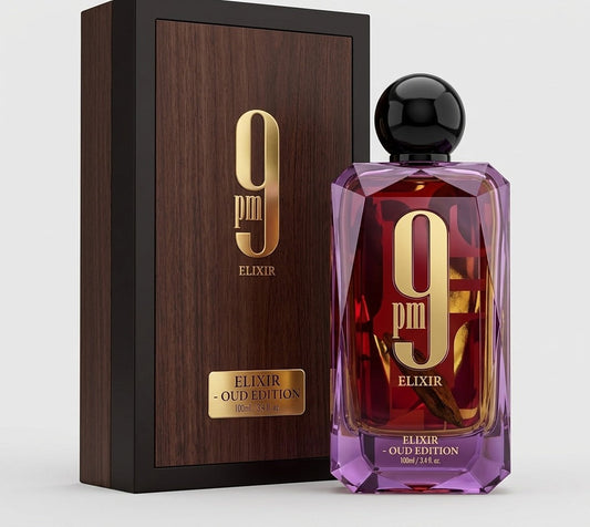 Afnan 9 PM Elixir Oud Edition Eau De Parfum – 100ml / 3.4 fl. oz. Spray