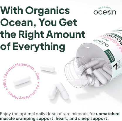 Organics Ocean Pure Magnesium Glycinate & Chelated Zinc | 90 Capsules