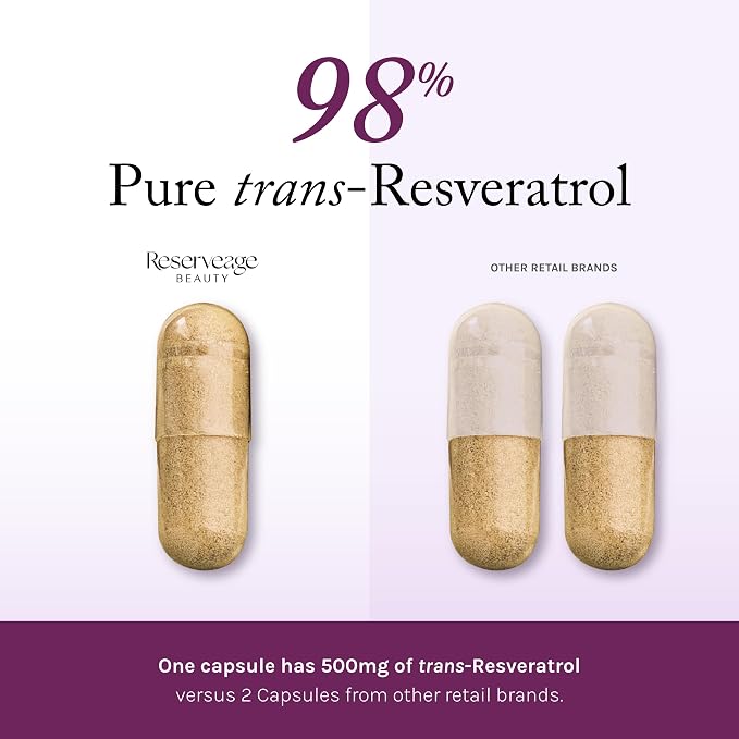 Reserveage Resveratrol 500mg with Pterostilbene | Anti-Aging Supplement