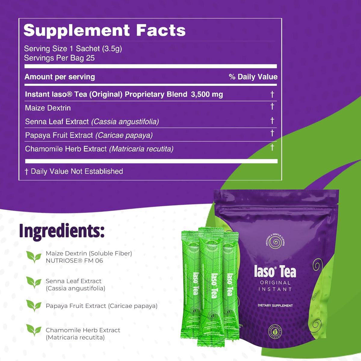 TLC Iaso Tea Original Instant Gentle Cleanse Dietary Supplement