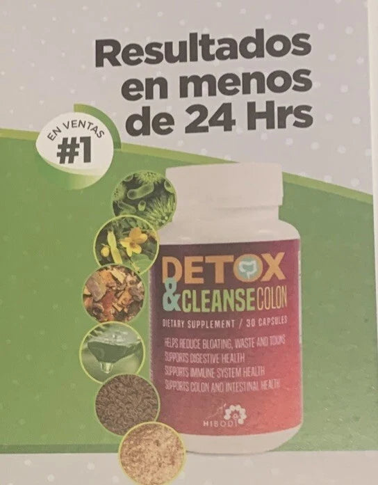 HIBODY Detox & Cleanse Colon Dietary Supplement - 30 Capsules